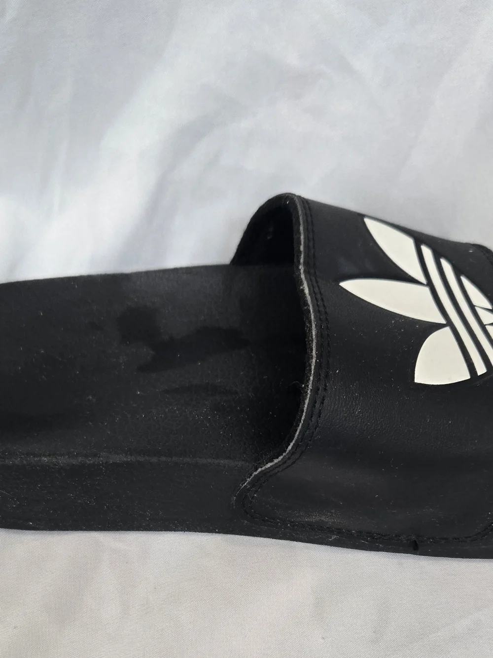 adidas Black Slides with White Trefoil Logos